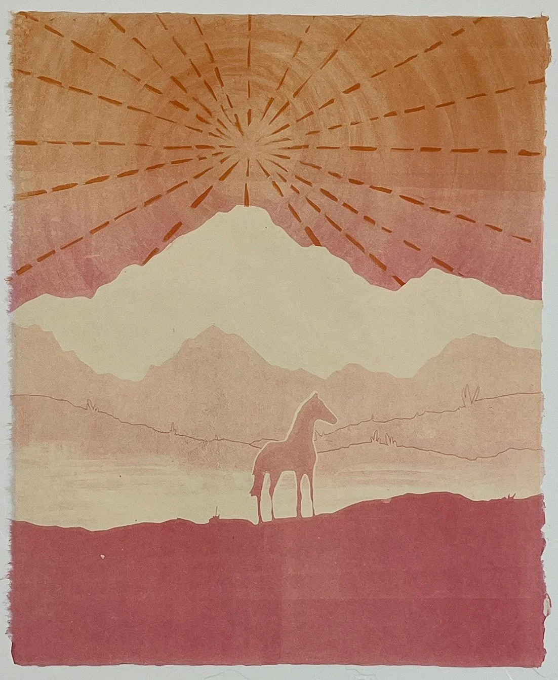 Desert Mustang I, monotype on Kitakata paper, 21" x 17". Private Collection.