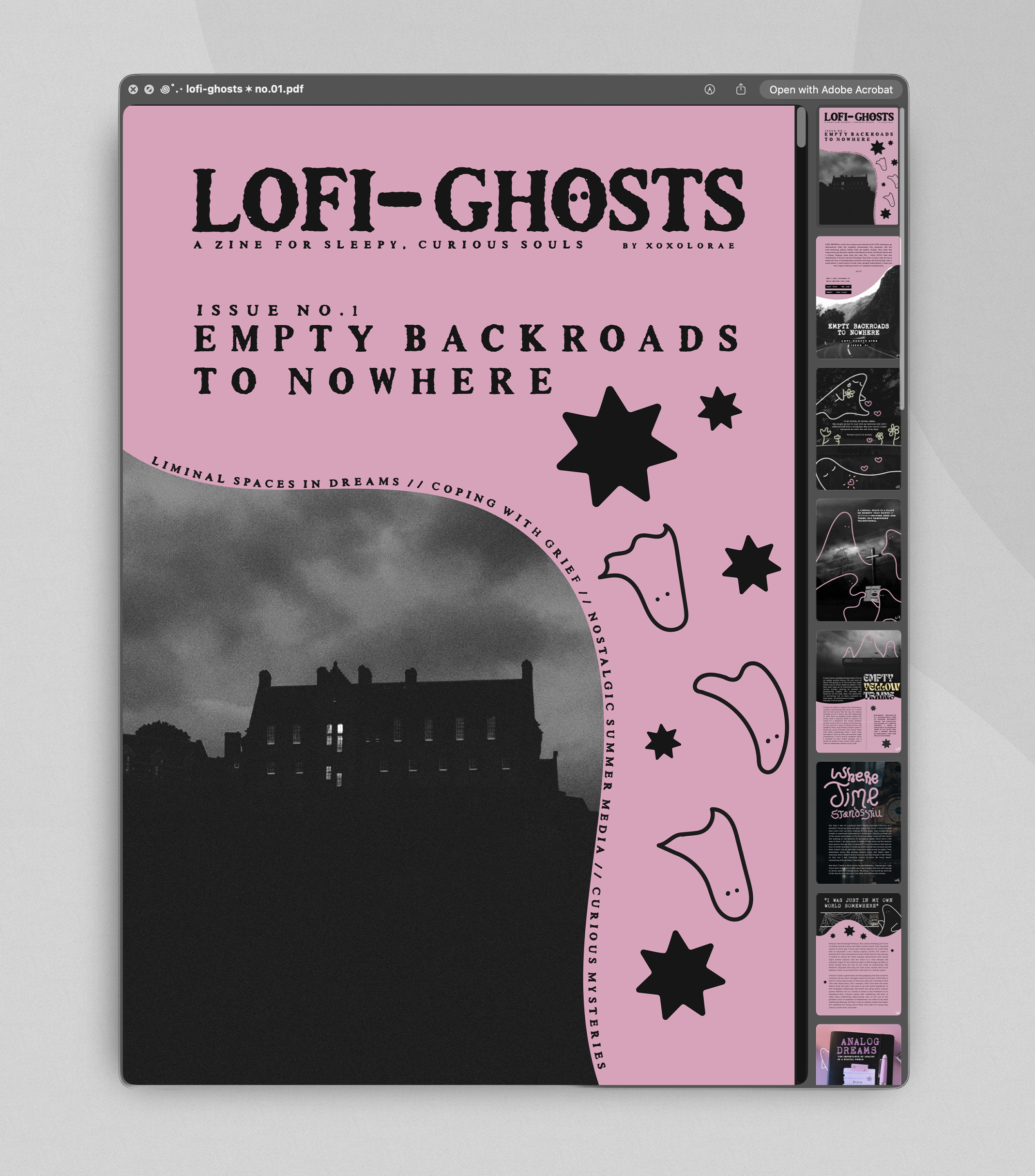 ✸ lofi-ghosts zine issue no.1: backroads to nowhere // digital version