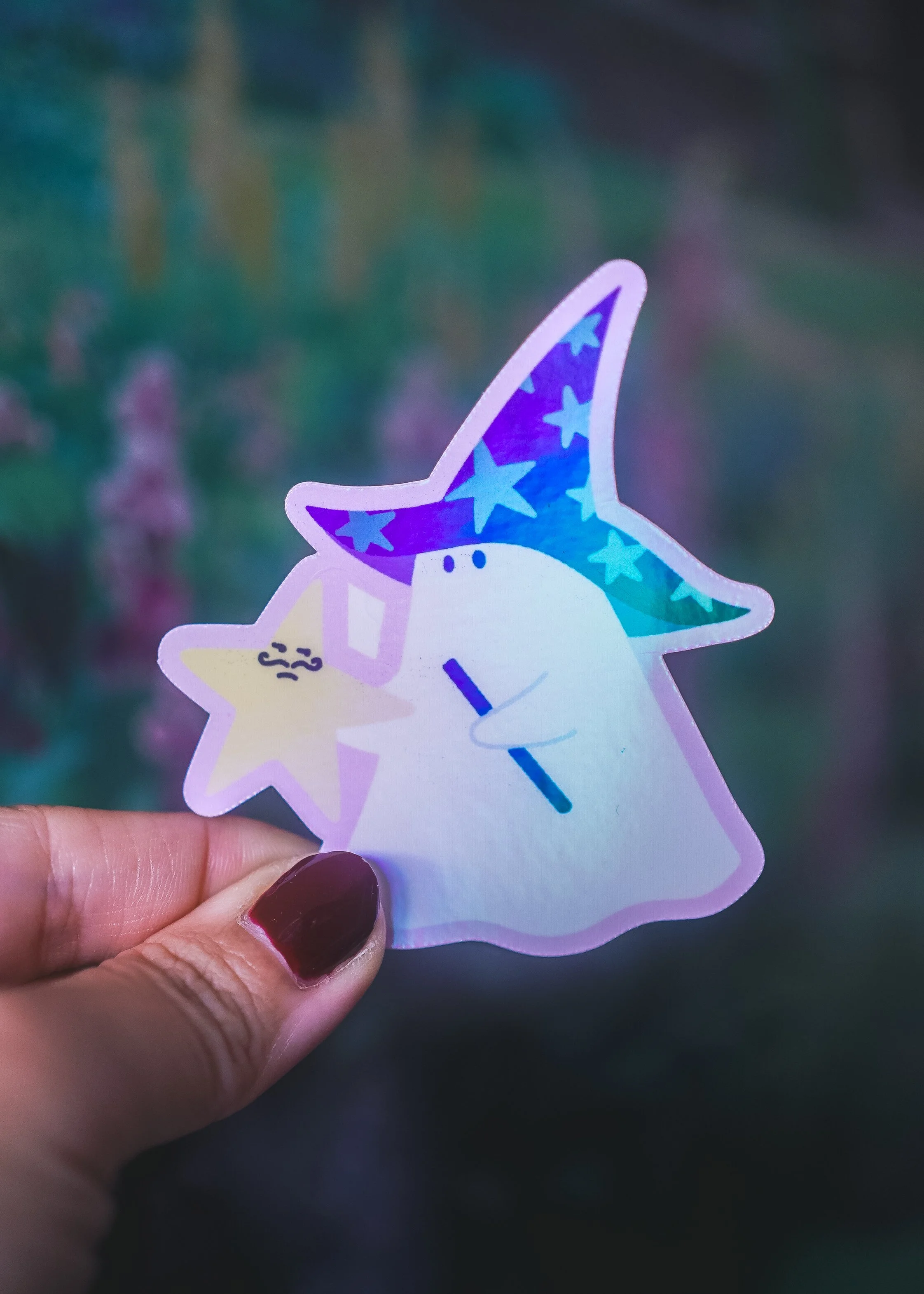 wizard ghosty holographic sticker