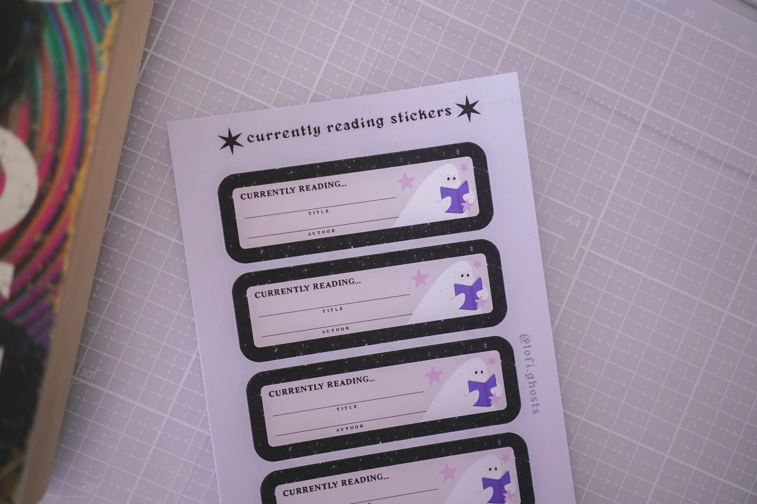 currently reading sticker sheet