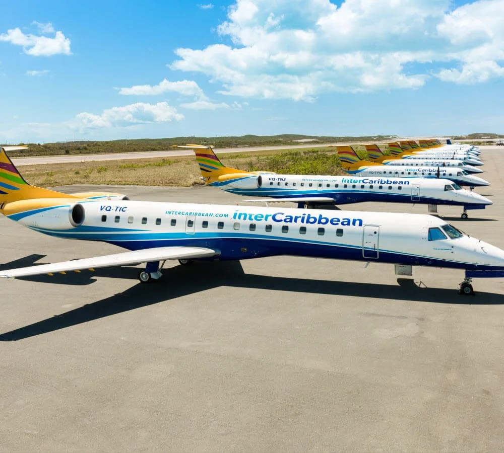 Multiple small private jets with 