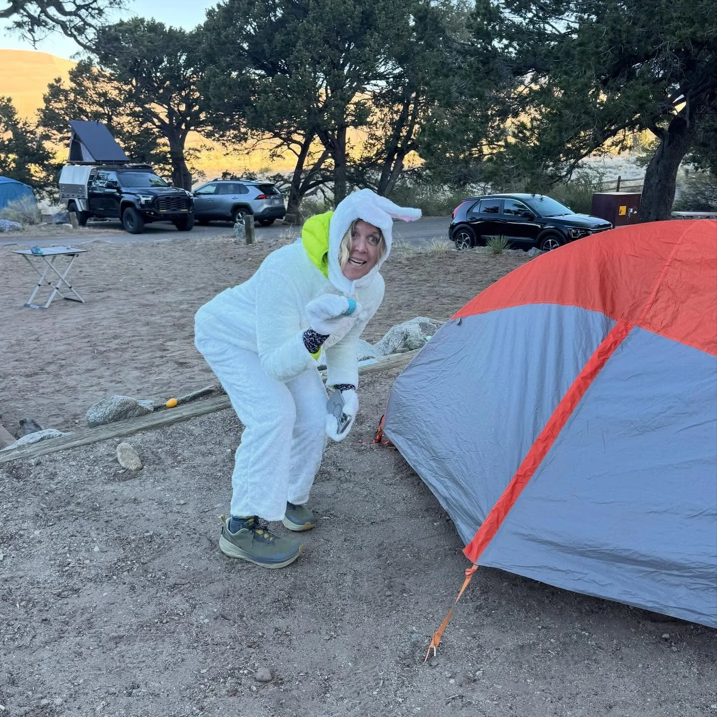 The Easter Bunny came to the Sand Dunes. Happy Easter.