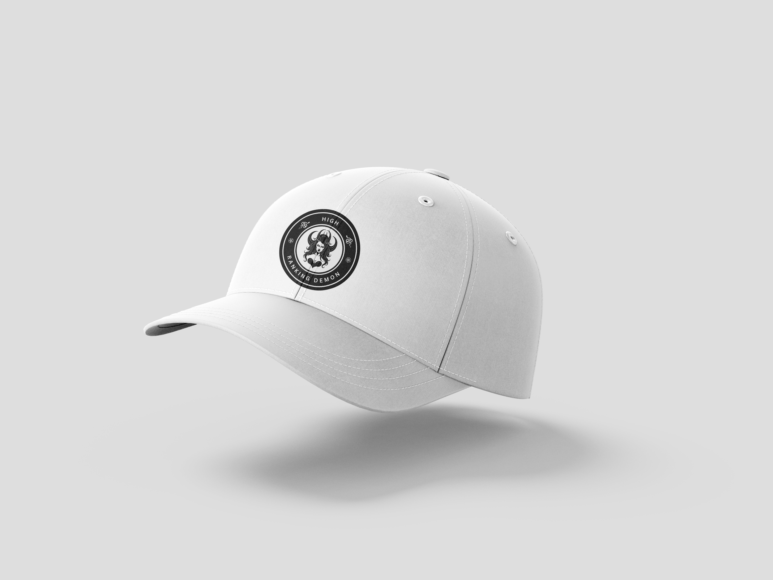 HRD circular logo Cap mockup White..png