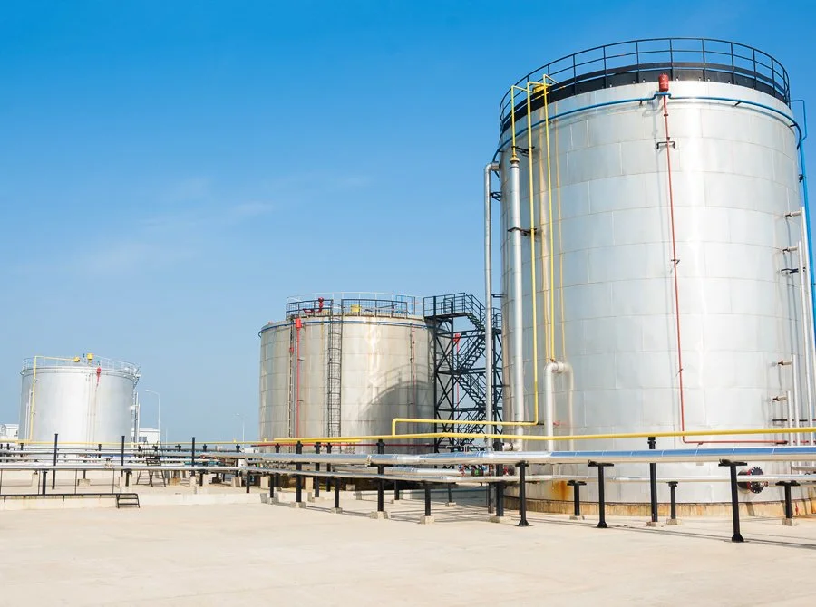 Storage tanks and piping in the mining and minerals sector served by Allied Industrial Services