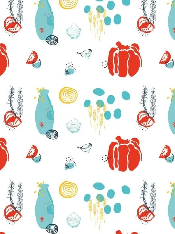 Repeating version of the hero focaccia pattern showing overall rhythm and structure.