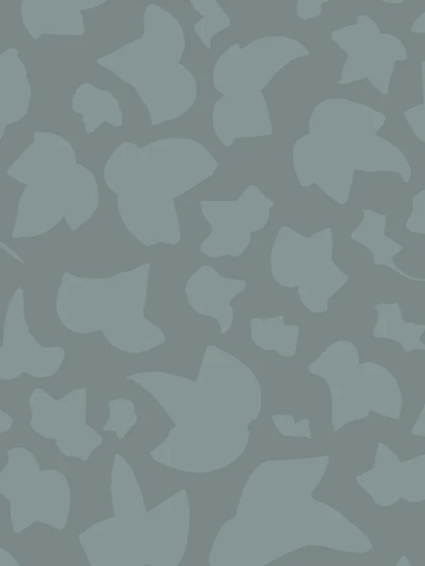 Ivy silhouette pattern in muted gray-green, a larger-scale tonal coordinate for the Bitter Remedy collection.