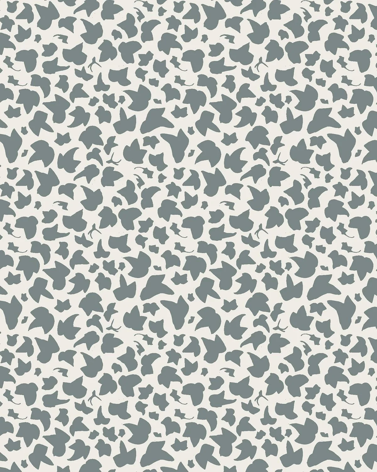 Seamless silhouette pattern of ivy leaves in tonal gray - a quiet monochrome coordinate for the Bitter Remedy collection.