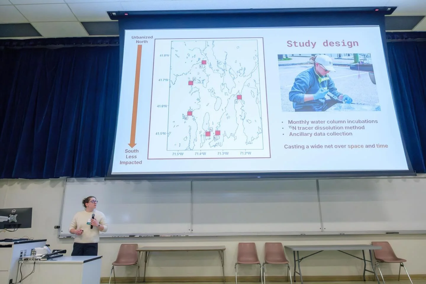 PhD Candidate Cat Mahoney presented &ldquo;Bay-wide seasonal dynamics of water column nitrogen fixation in Narragansett Bay, RI&rdquo; at NEERS 2026 🦠🧪🌊 @bumarineprogram @bostonuearth @neers_science