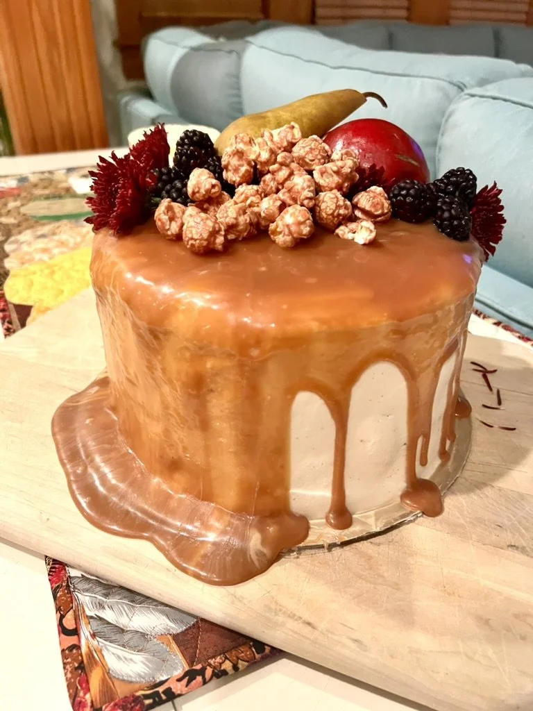 Spiced Pear Caramel Cake