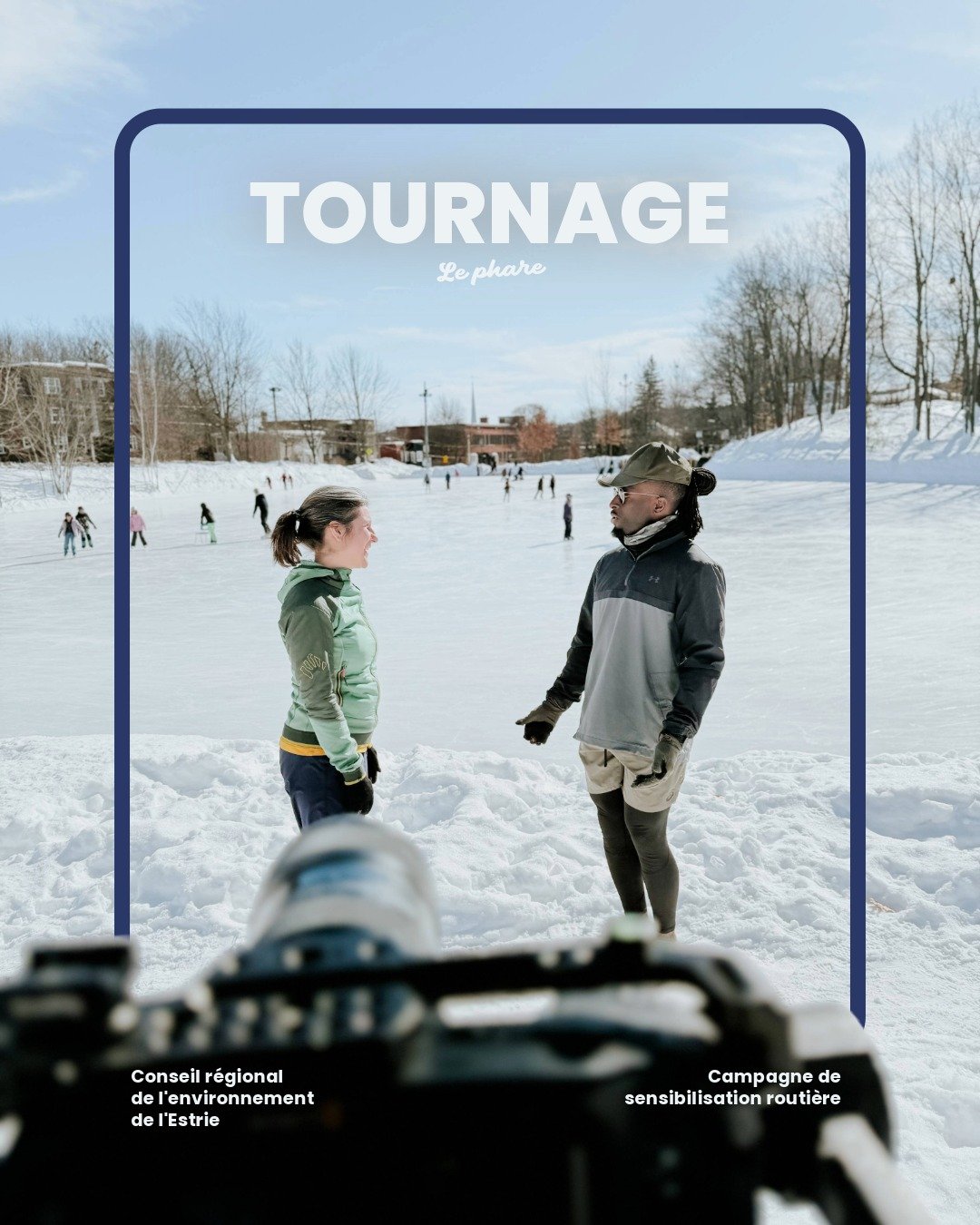 Tournage ext&eacute;rieur en plein hiver pour le Conseil r&eacute;gional de l'environnement de l'Estrie 🎥

Une campagne publicitaire qui rappelle que le partage de la route entre pi&eacute;tons, cyclistes et automobilistes est essentiel, peu importe