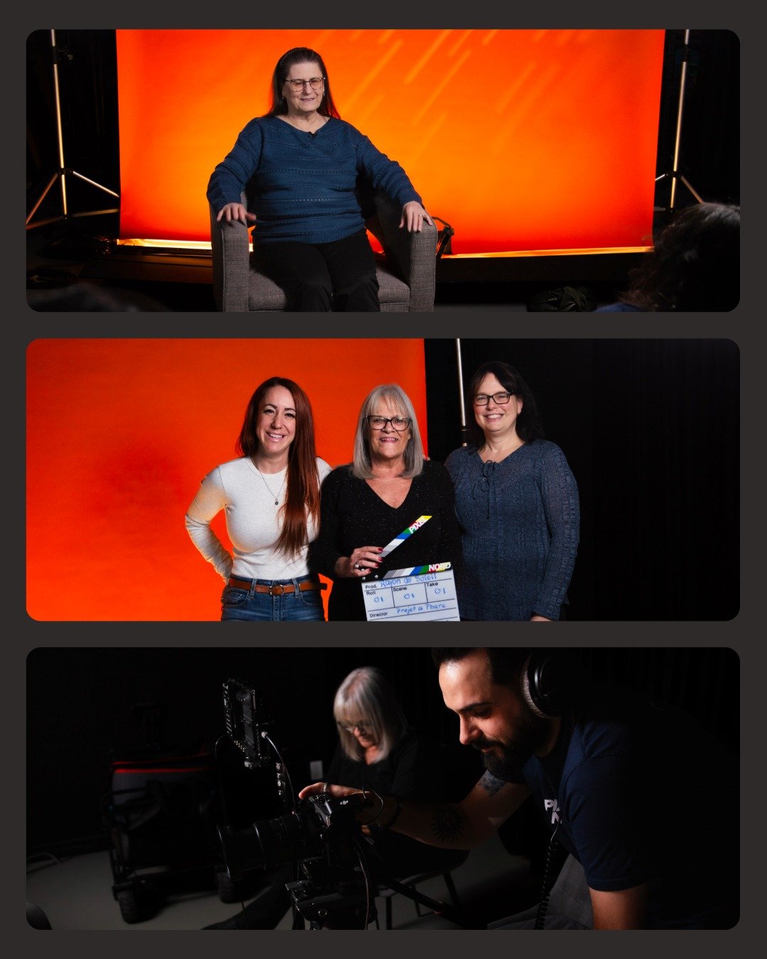 Cette semaine, on &eacute;tait au studio avec Rayon de Soleil de l&rsquo;Estrie
Un tournage pour mettre en lumi&egrave;re un organisme qui accompagne les a&icirc;n&eacute;s et favorise leur autonomie.
C'est toujours inspirant de collaborer &agrave; d