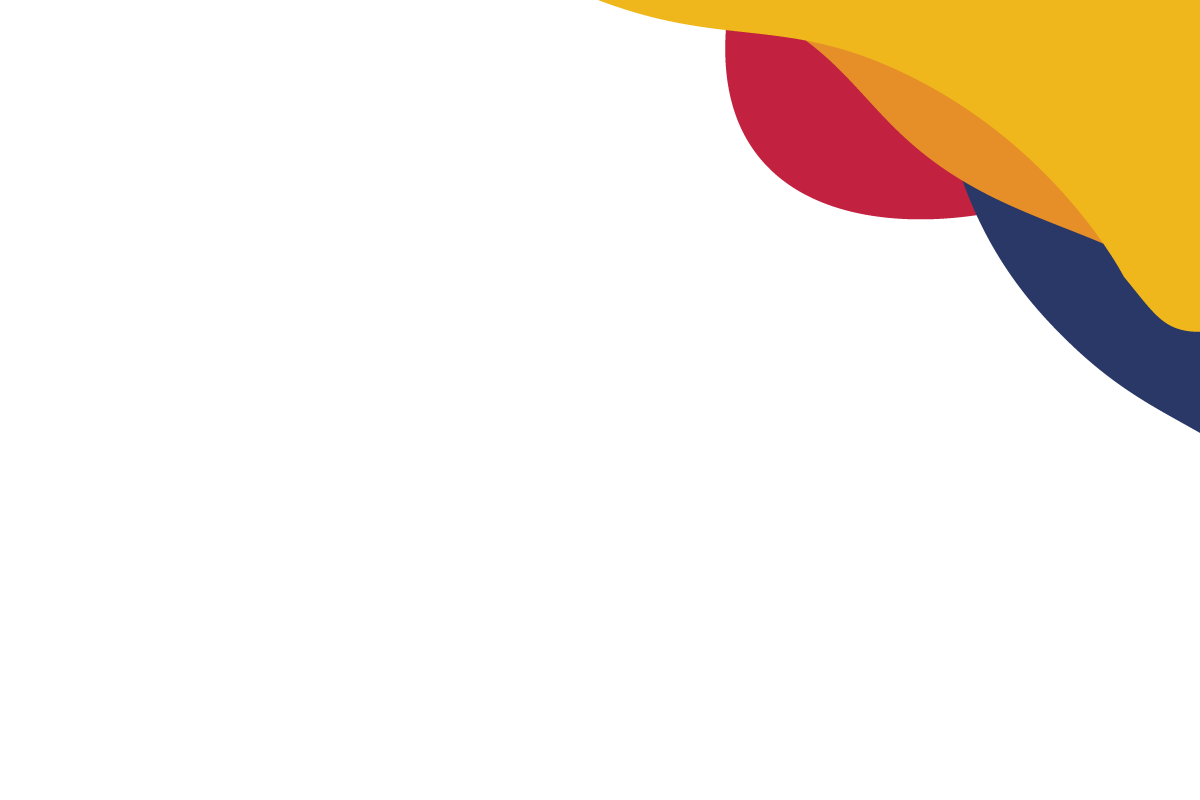 Company logo with colored shapes in yellow, red, orange, blue and black in the upper right corner.