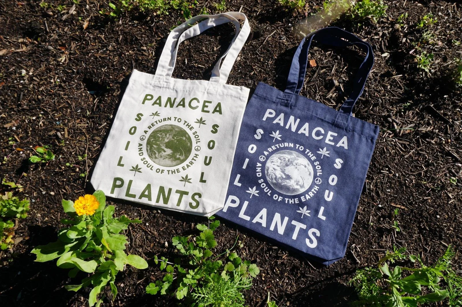 Panacea Plants Tote Bag in Denim Blue