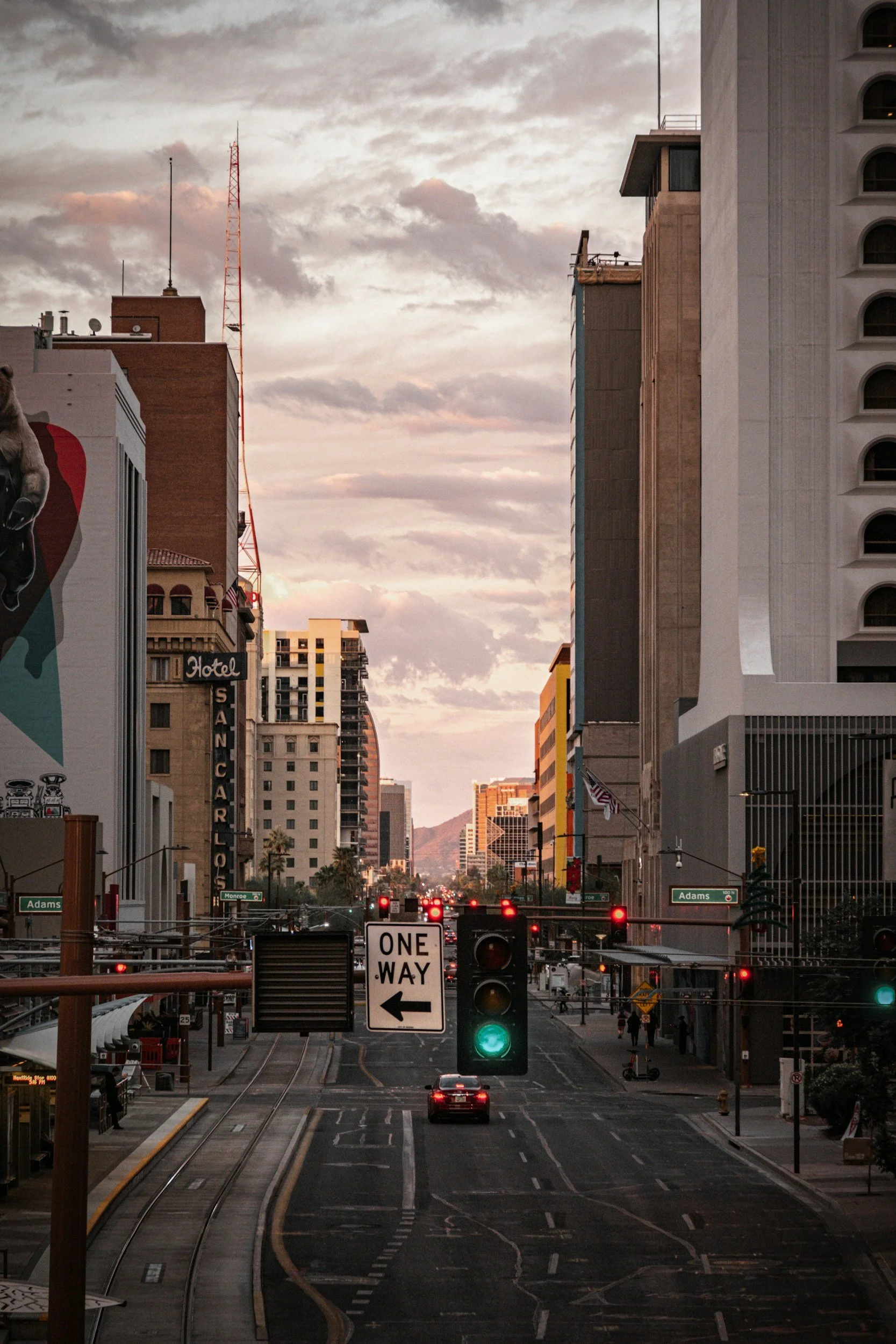 Downtown Phoenix Adams Street city background