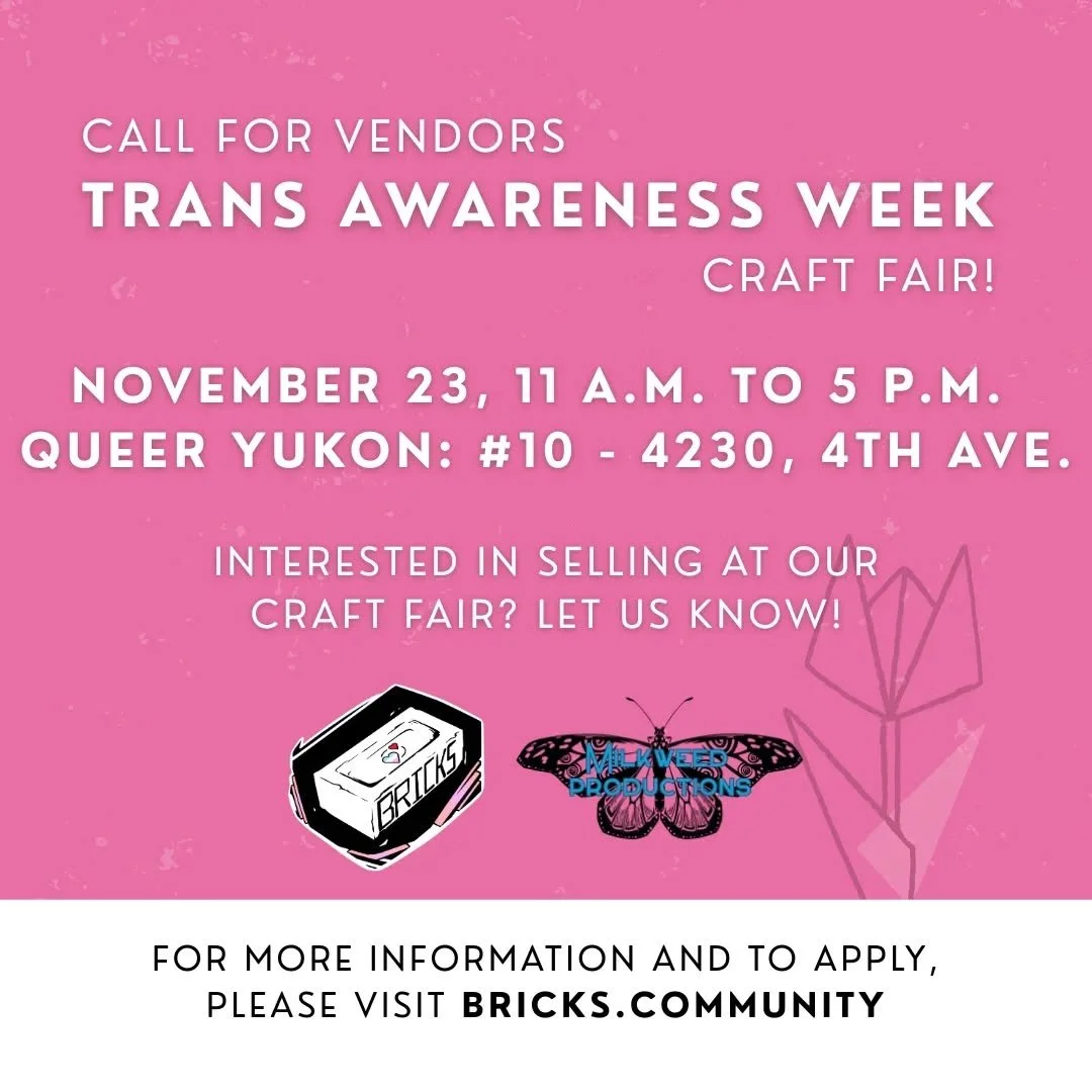 Apply to vend at our Trans Awareness Week craft fair happening on Sunday, November 23 from 11 a.m. to 5 p.m.
For more info, please visit our website at BRICKS.COMMUNITY
We’re excited to see what talents you all have hidden up your sleeves. No