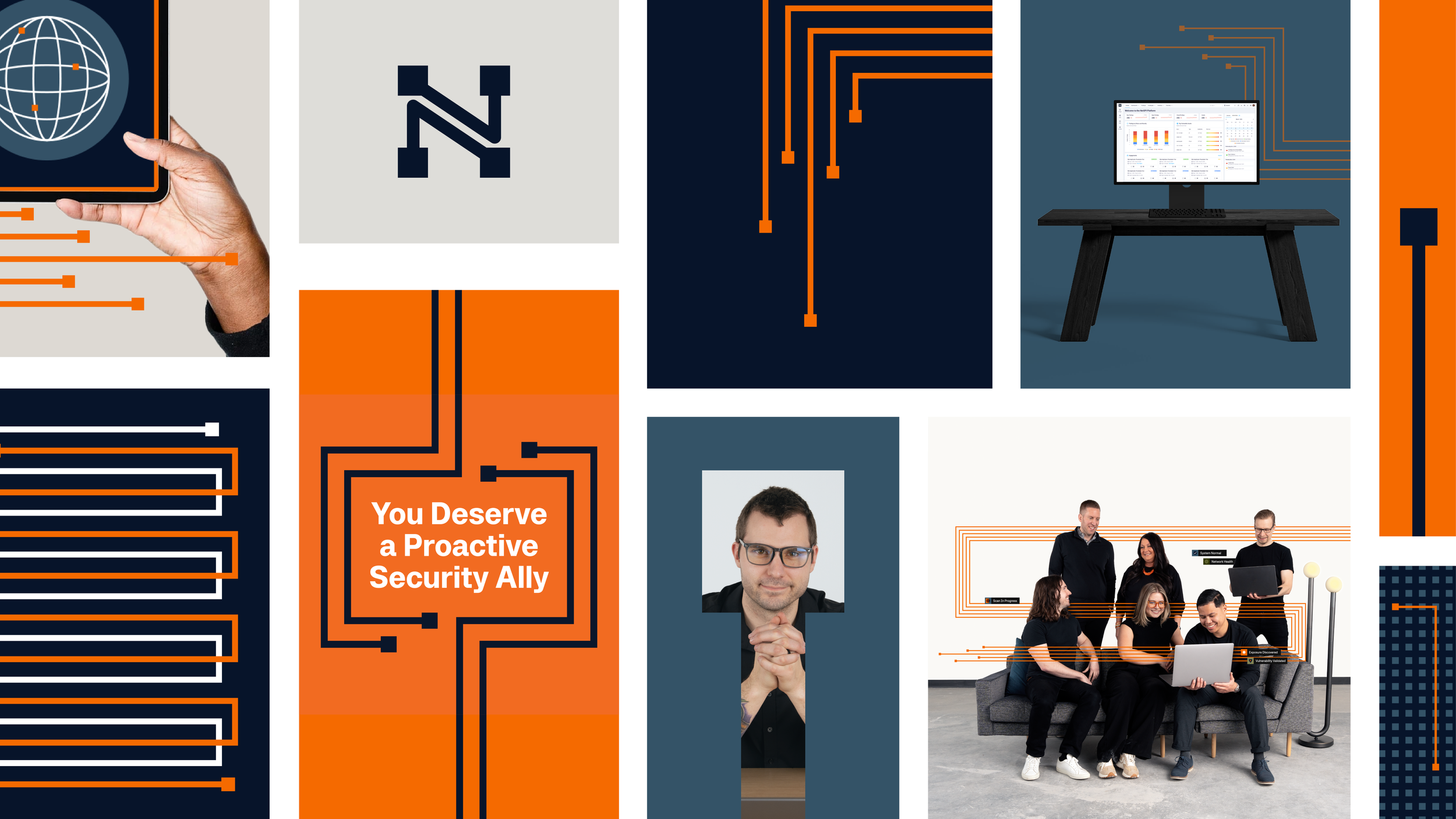 Elements of the new NetSPI visual brand identity.