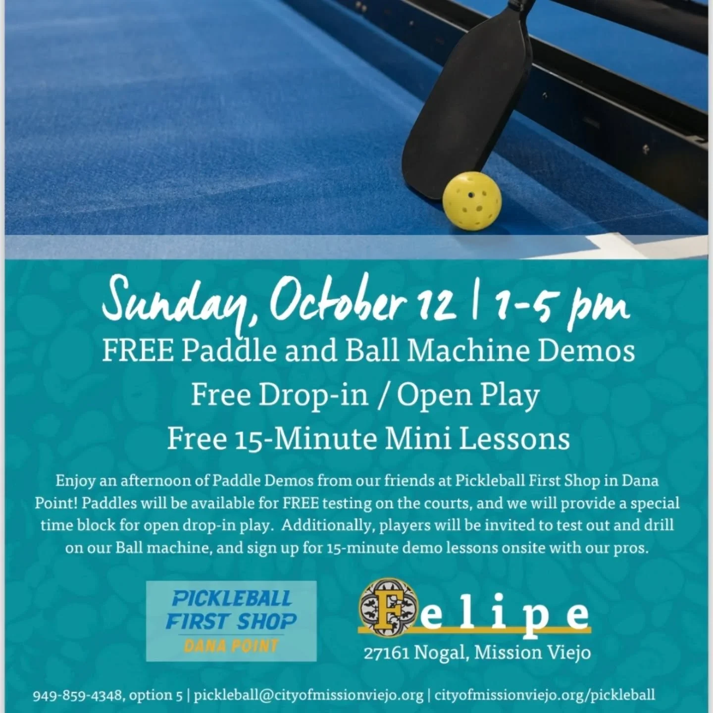 This Sunday!! 1:00-5:00pm see you there! @pickleball_firstshop