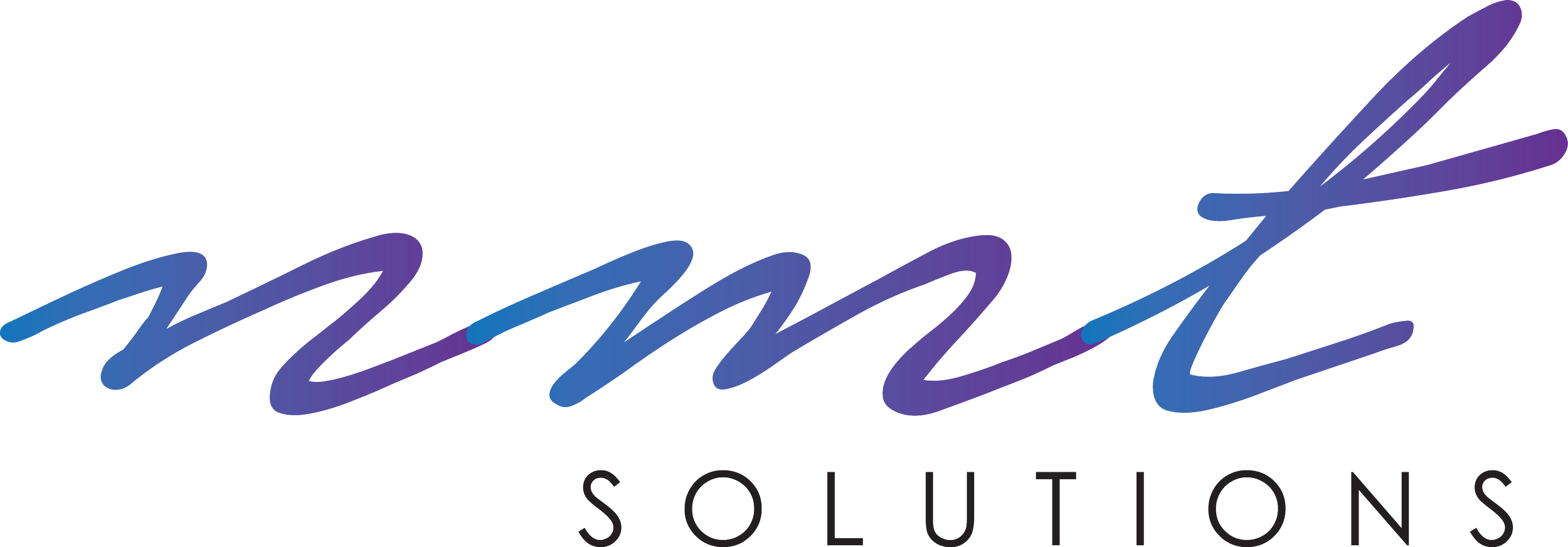 A stylized logo with the word 'Mane' in a cursive, gradient blue and purple text, and 'SOLUTIONS' in uppercase black letters below.