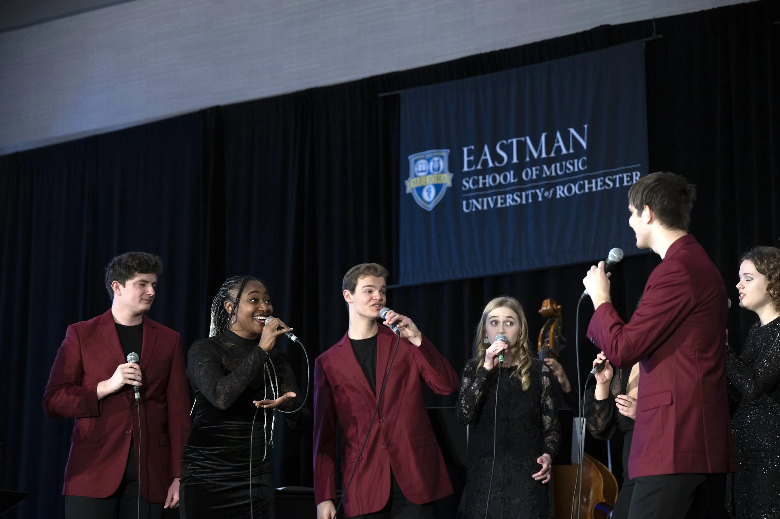 Jeremy singing with the Mason Jazz Vocal Ensemble at the 2024 Jazz Education Network Conference