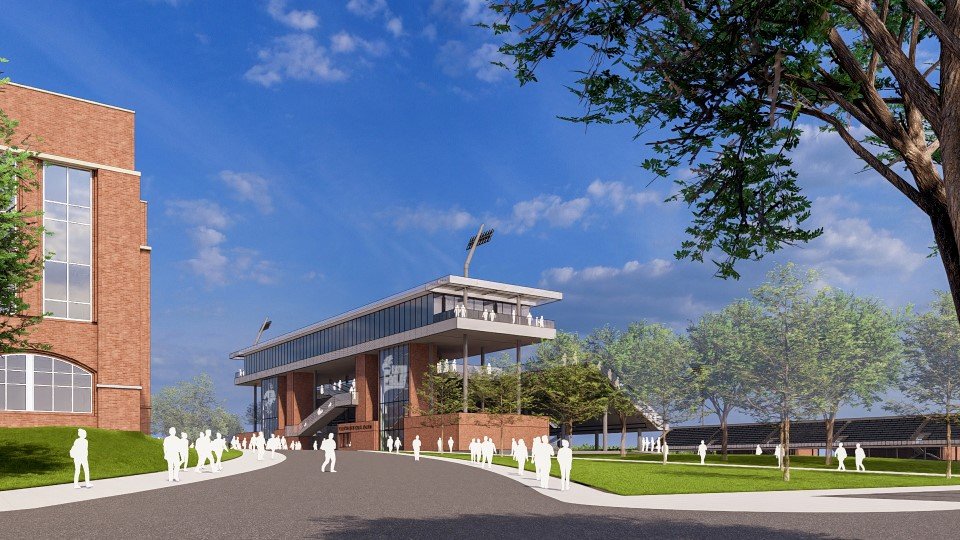 Perkins&Will | School Stadium Pressbox Render