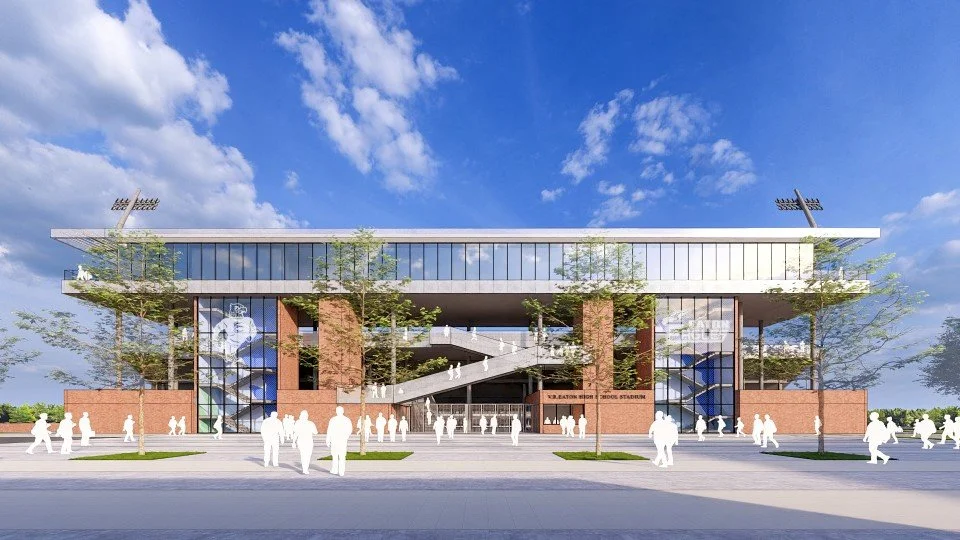 Perkins&Will | School Stadium Pressbox Render
