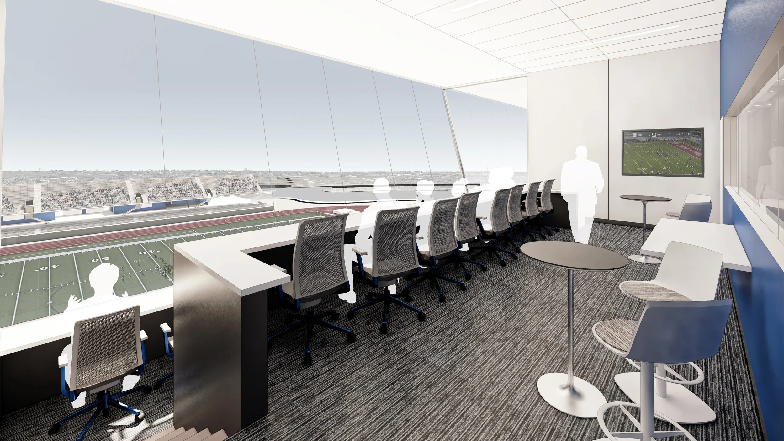 Perkins&Will | School Stadium Pressbox Render