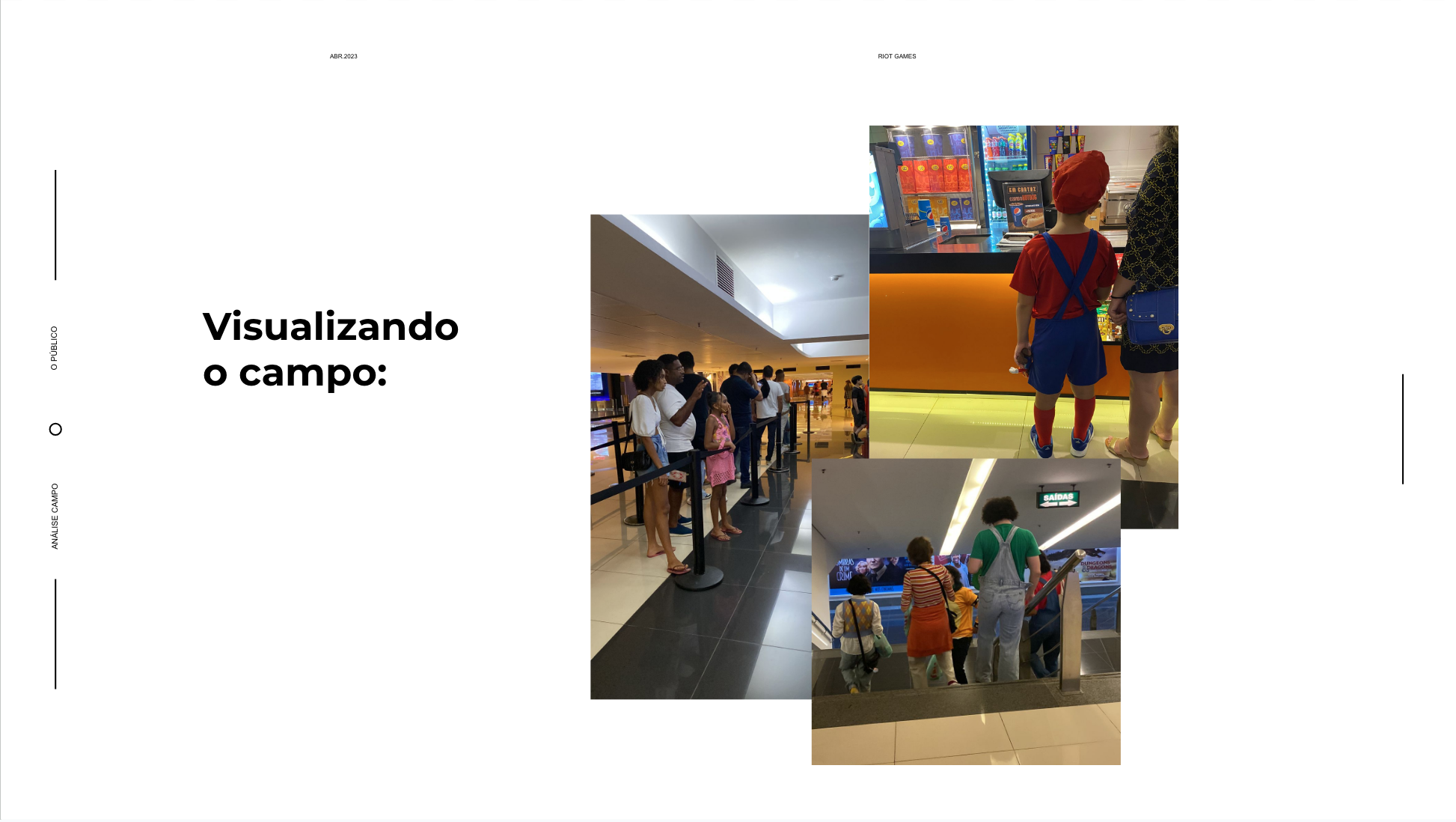 Imagem de pessoas em filas no cinema, com uma criança vestida de azul e vermelho e adultos na fila, em um ambiente interno de cinema.