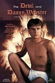 Cover of the book "The Devil and Dampy Webster" featuring a shirtless young boy sitting with flames in the background.