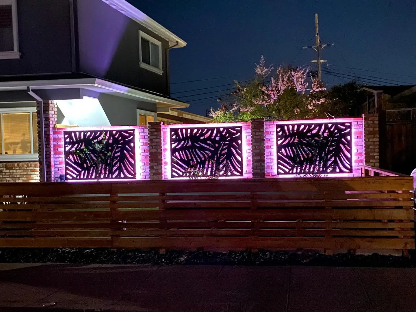 - Added LED lights
- Privacy fence/wall decor installation
- Yard design