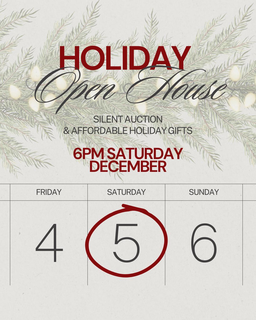 Holiday Open House Fundraiser