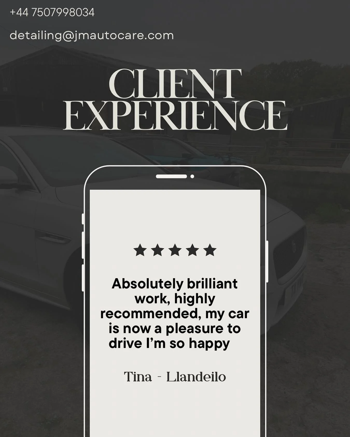 A recent review from one of our wonderful clients!😀

☎️ 07507998034 ☎️
📧 detailing@jmautocare.com 📧
🌐 www.jmautocare.com 🌐