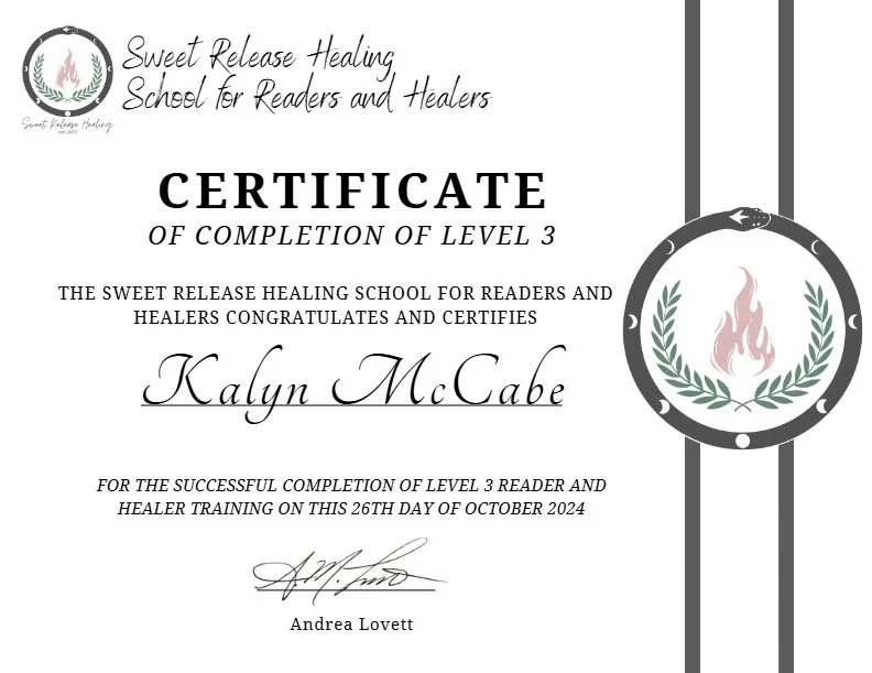 SRH School for Readers and Healers Certificate of Completion (Level 3)