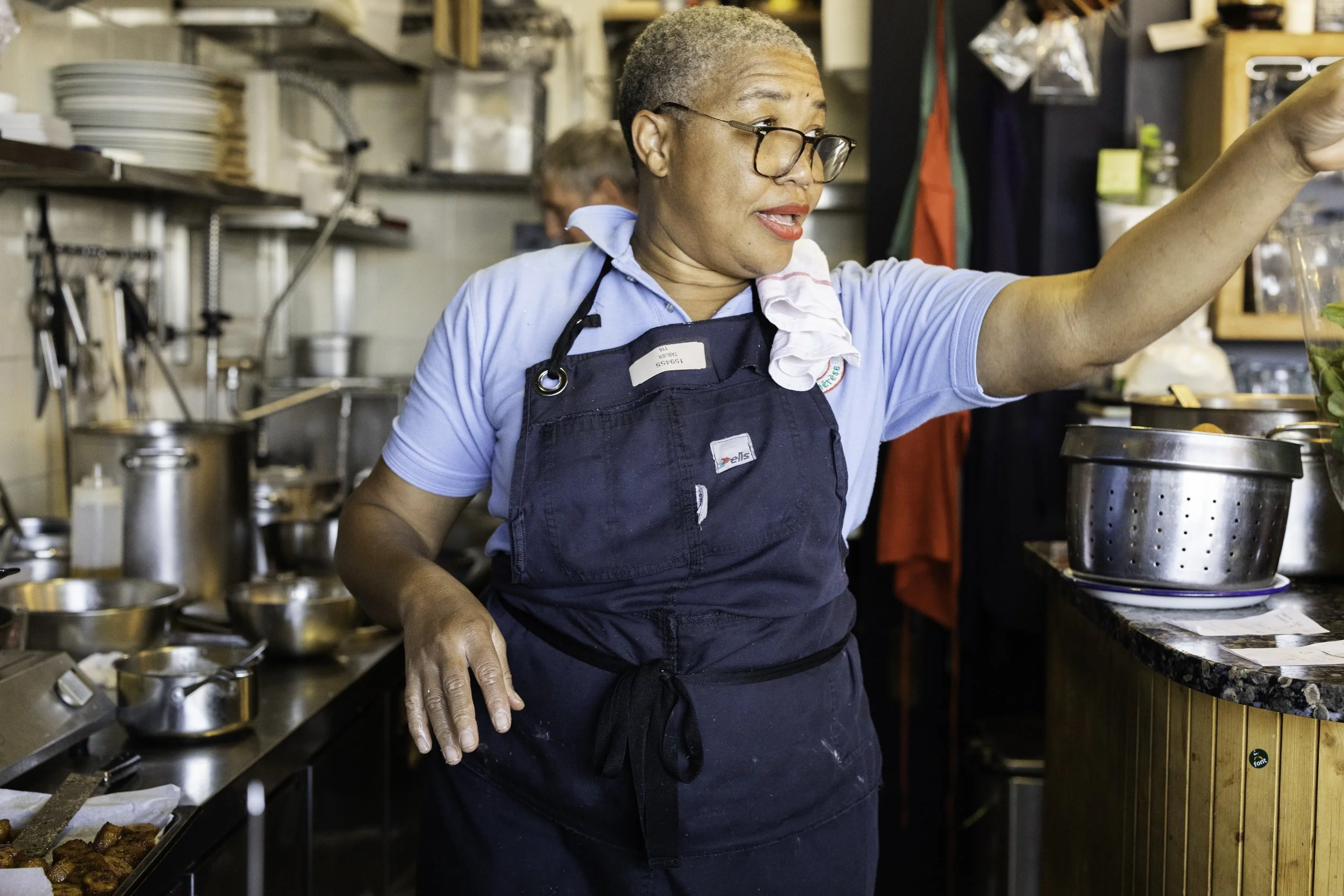 Female chef in Marseille, in her kitchen.
