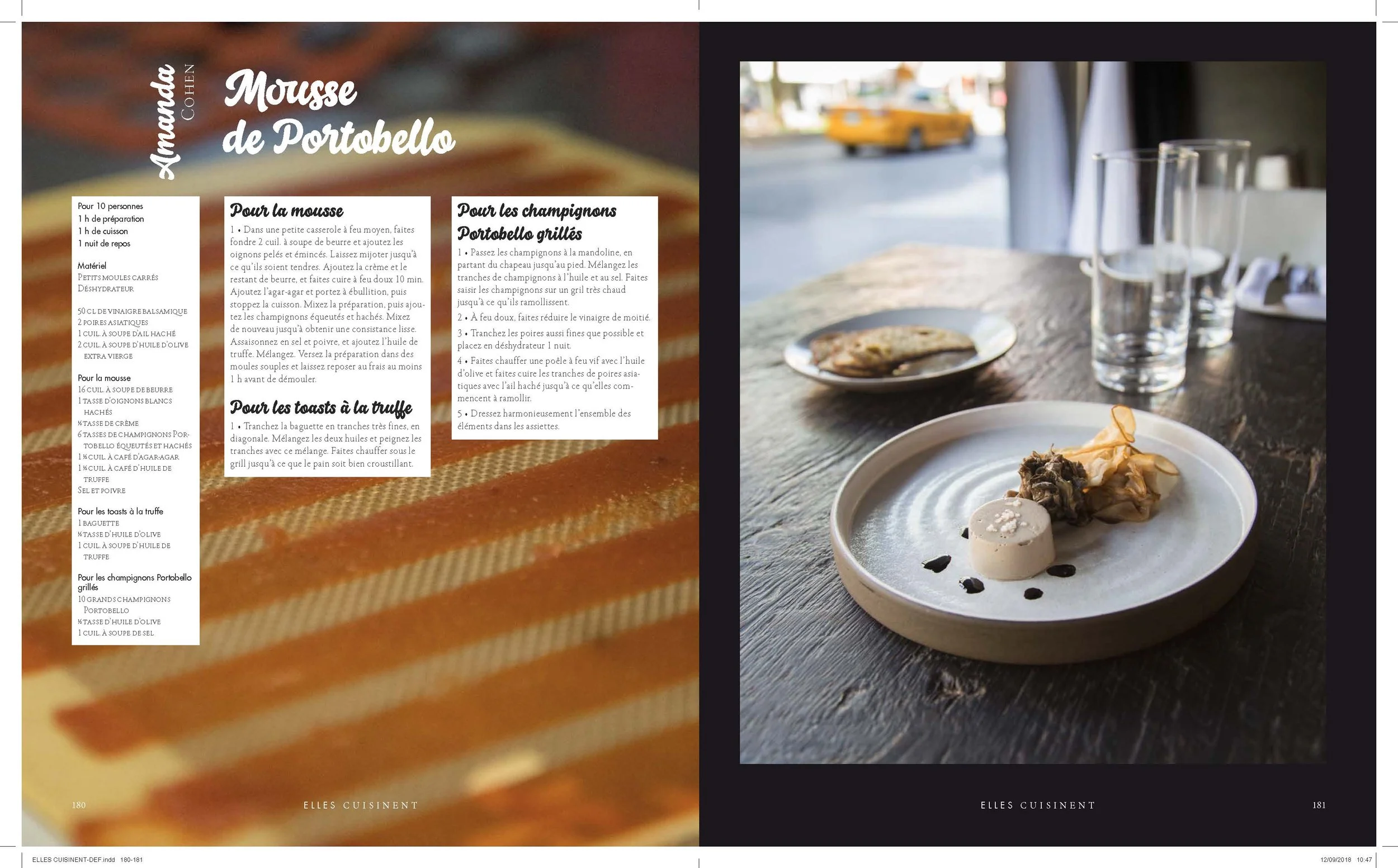 Vérane Frédiani's book pages featuring food cooked by female chef Amanda Cohen in NY.