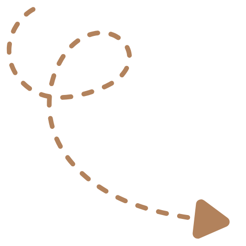 A dashed line with a loop and arrow showing a path or route.