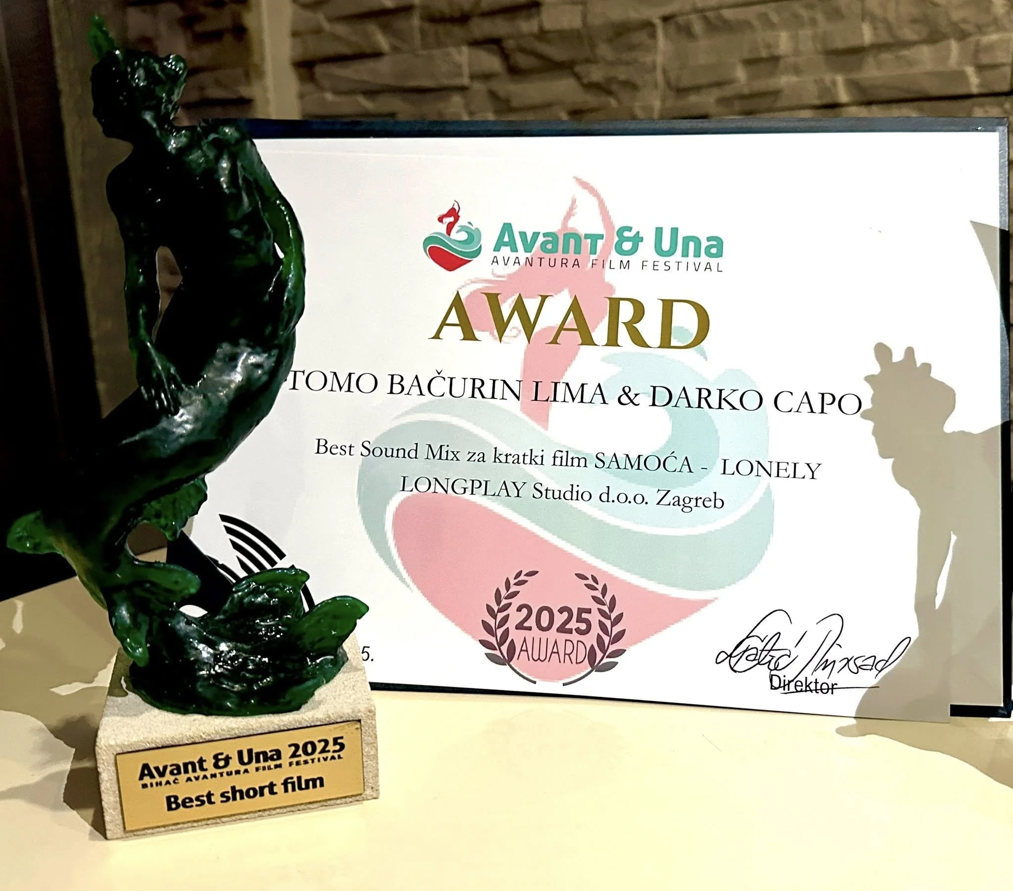 Winner of the Best Sound Mix Award at AVANT & UNA Film Festival 2025
