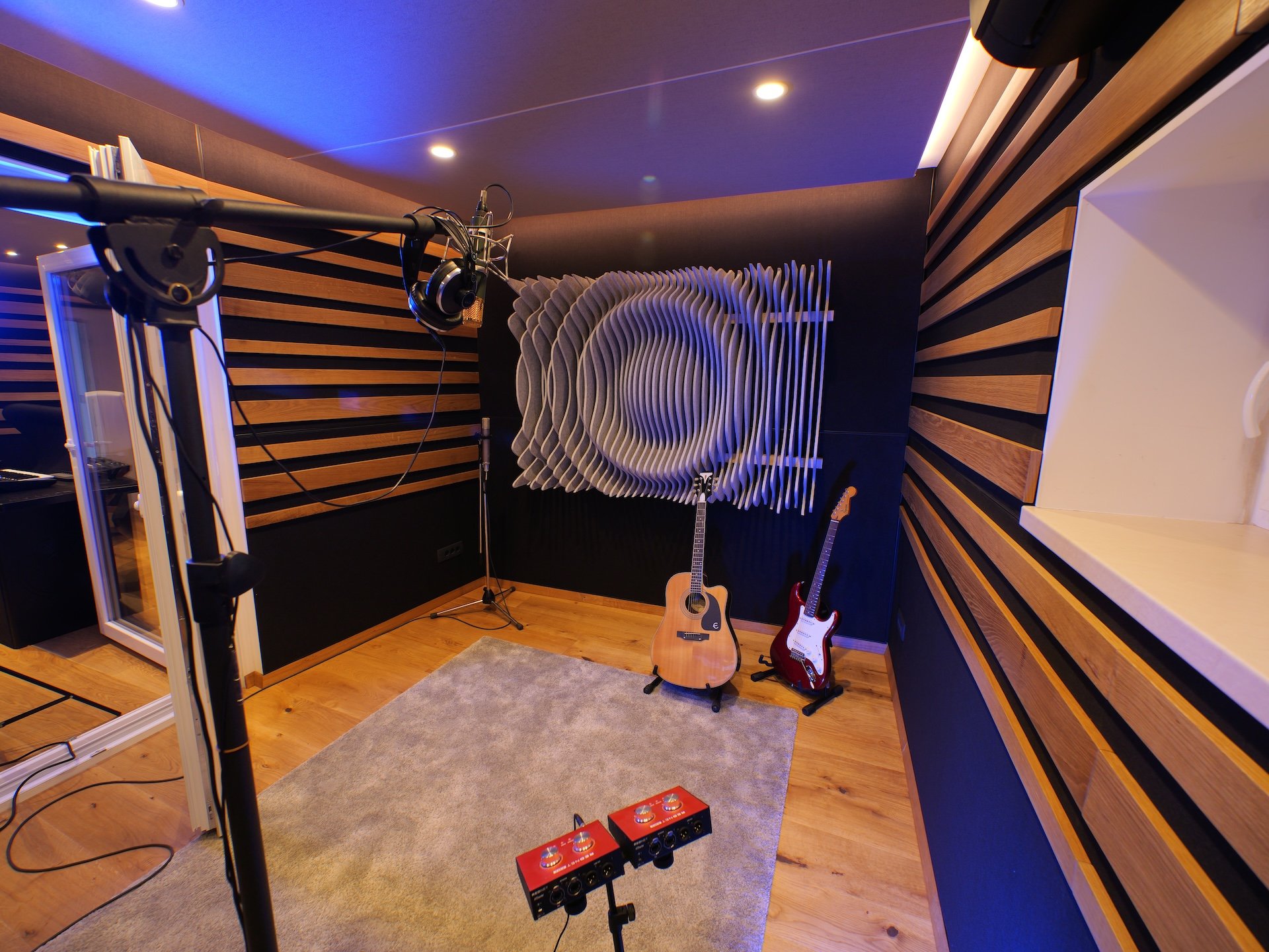 Professional recording room for vocals, drums, instruments, bands and ADR at Longplay Studios