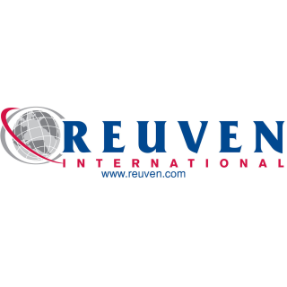 Reuven International logo with a globe and the company's website on a white background