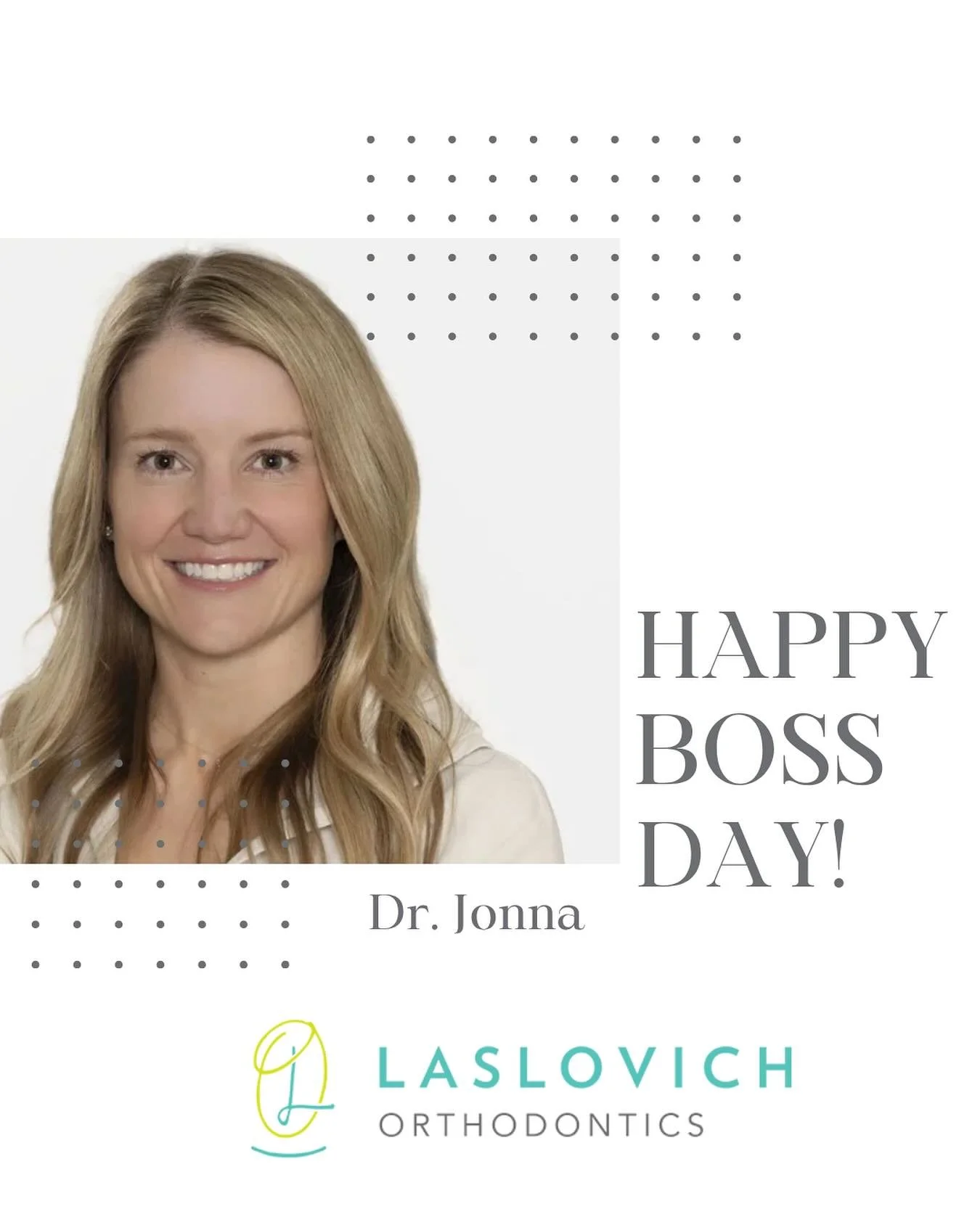 Happy National Boss Day, Dr. Jonna! 🤍🦷

Behind every successful team is a great boss &mdash; and we&rsquo;re lucky to have you.