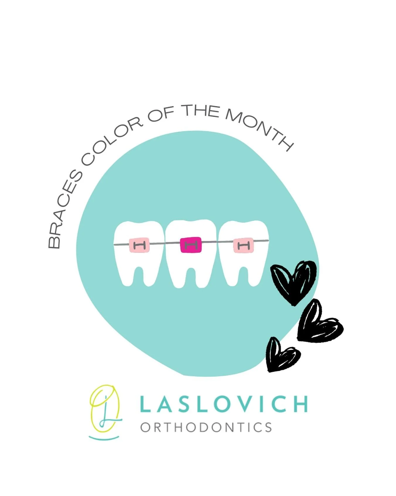 BRACES COLOR OF THE MONTH: 
BUBBLEGUM &amp; PINK!
💗💓💕