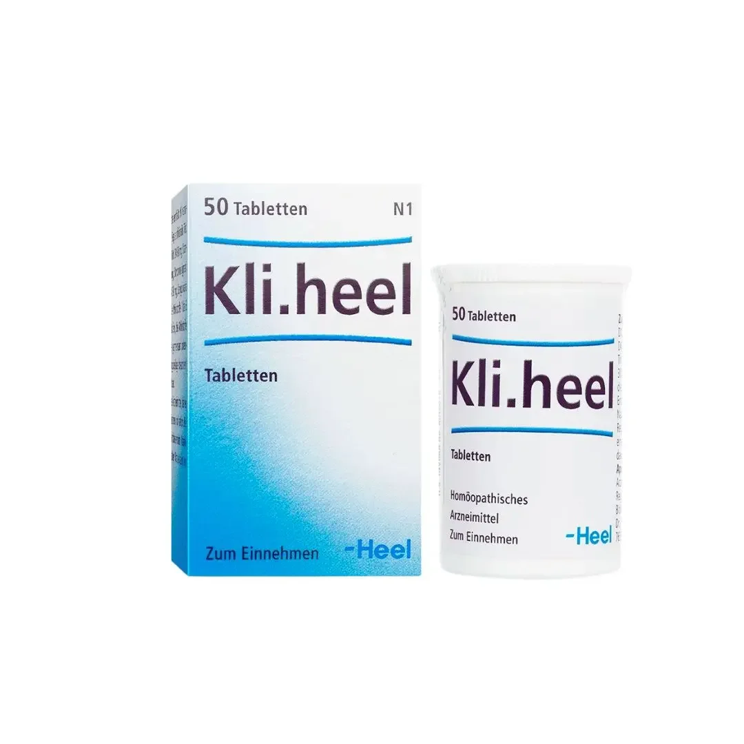 Kli-Heel 50 tabletas Heel, medicamento homeopático de prescripción médica usado como coadyuvante durante el climaterio y la menopausia.
