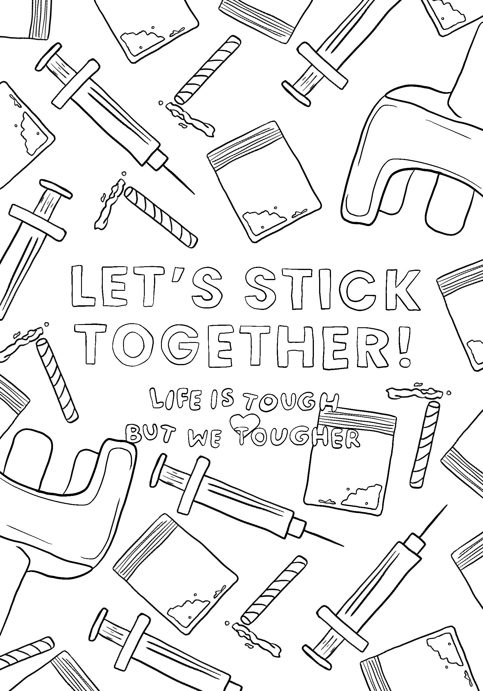 Harm Reduction Colouring Pages
