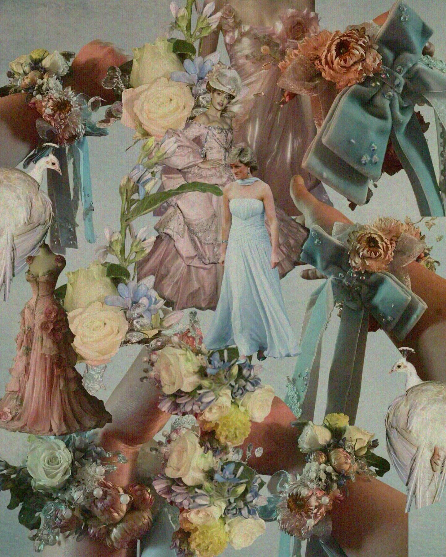 A homecoming moment drenched in powdered-blue silk, pearls, gems, and soft-focus romance. Think pastel roses, vintage ribbons, and the faint scent of Versailles in the air. 

For @leslieannejones_ 

#MarieAntoinetteWouldApprove
#princessdianaapproved