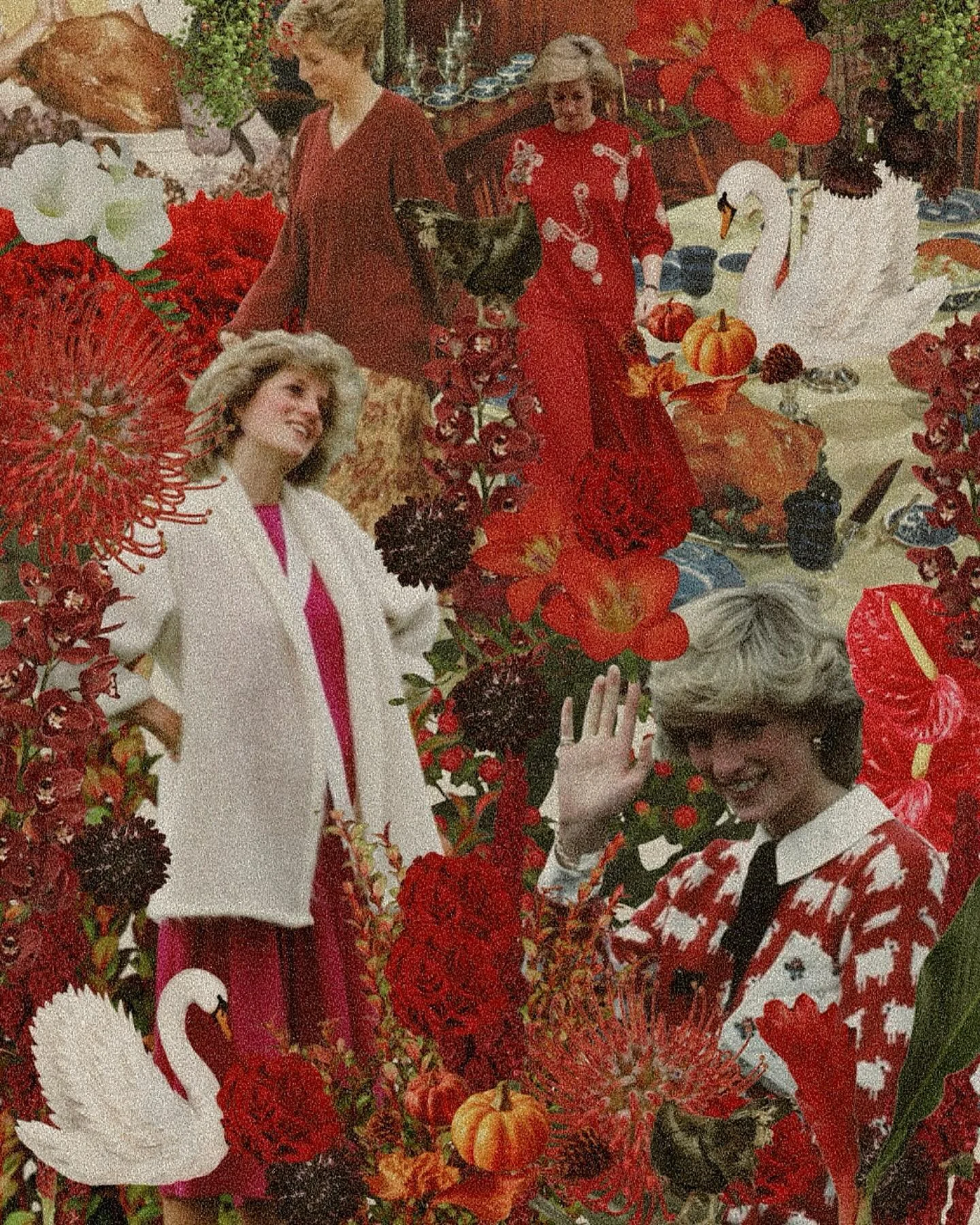 Royal reds, swans, and a feast fit for a queen 🦢🍂✨

Channeling Thanksgiving elegance the Diana-core way &mdash; lush reds, soft whites, and heirloom, UNIQUE, blooms for your holiday tablescape.

Florals that start a conversation! 🥀🥀🥀

DM to book