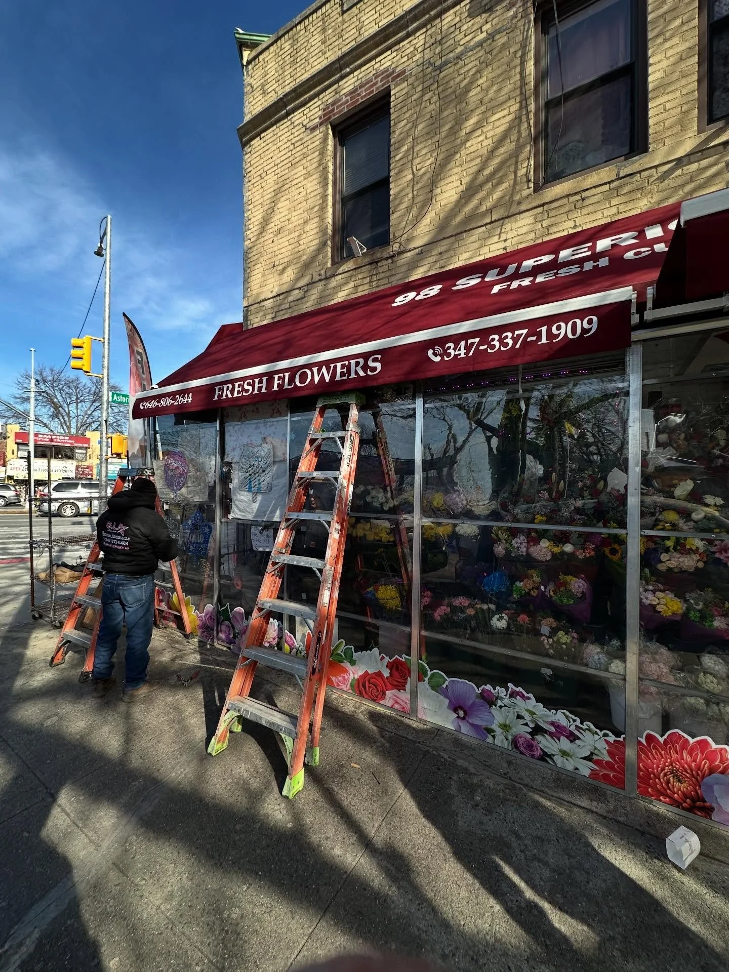 #GLASigns #RollupAwning #NYC #Queens #FreshFlowers