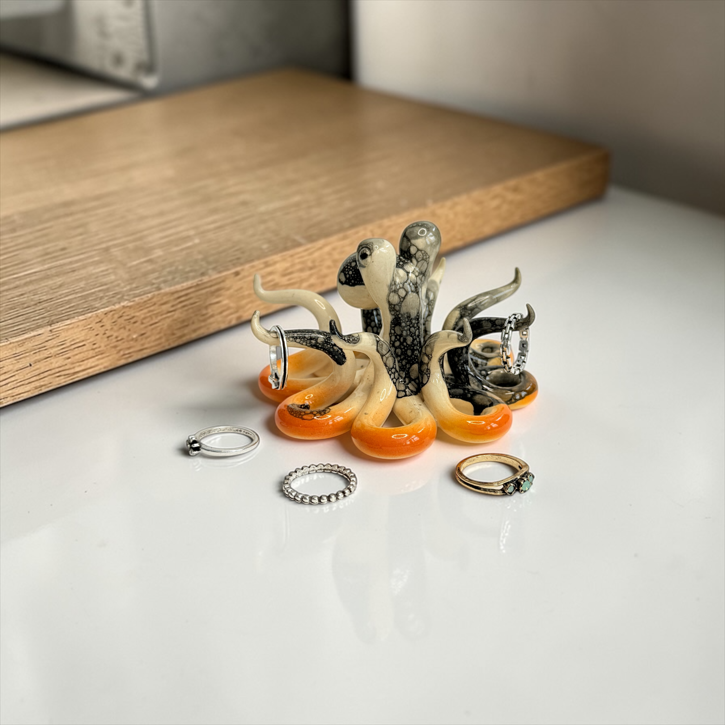 Orange Octopus Ring Holder