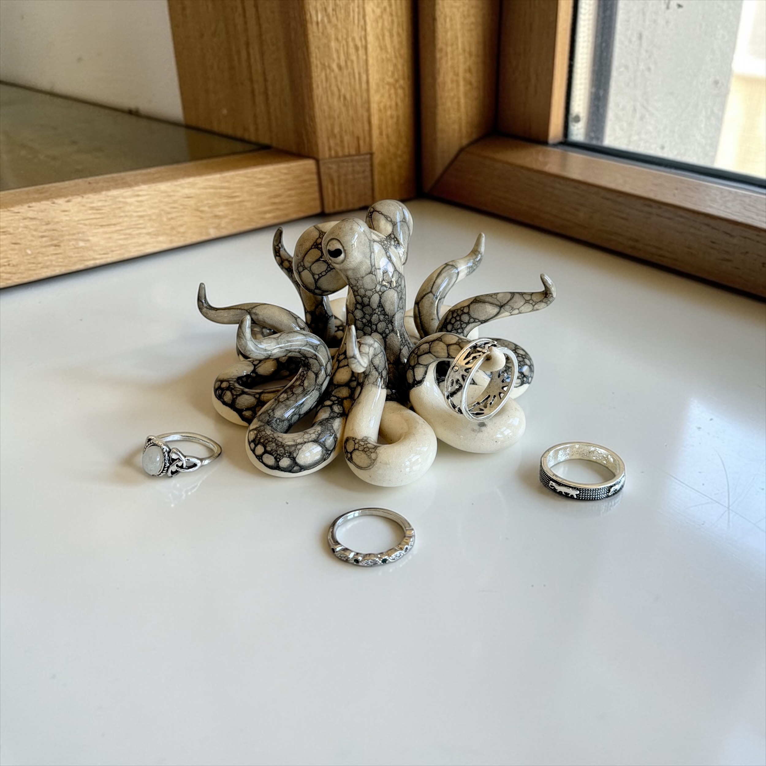 Bone Octopus Ring Holder