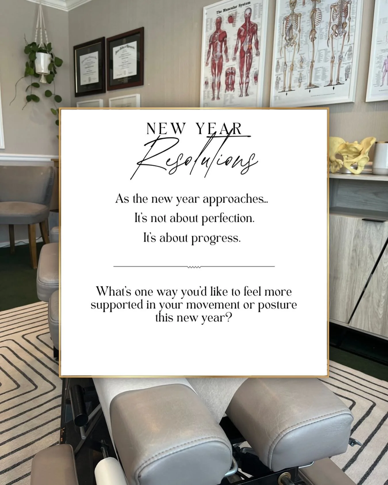 As we head into the new year, I always like to remind my patients that resolutions don&rsquo;t have to be extreme to be meaningful. The most lasting changes are the ones that feel attainable, exciting, and supportive of your body over time.✨

Chiropr