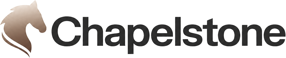 Chapelstone logo featuring a stylized horse head next to the word 'Chapelstone' in black text.