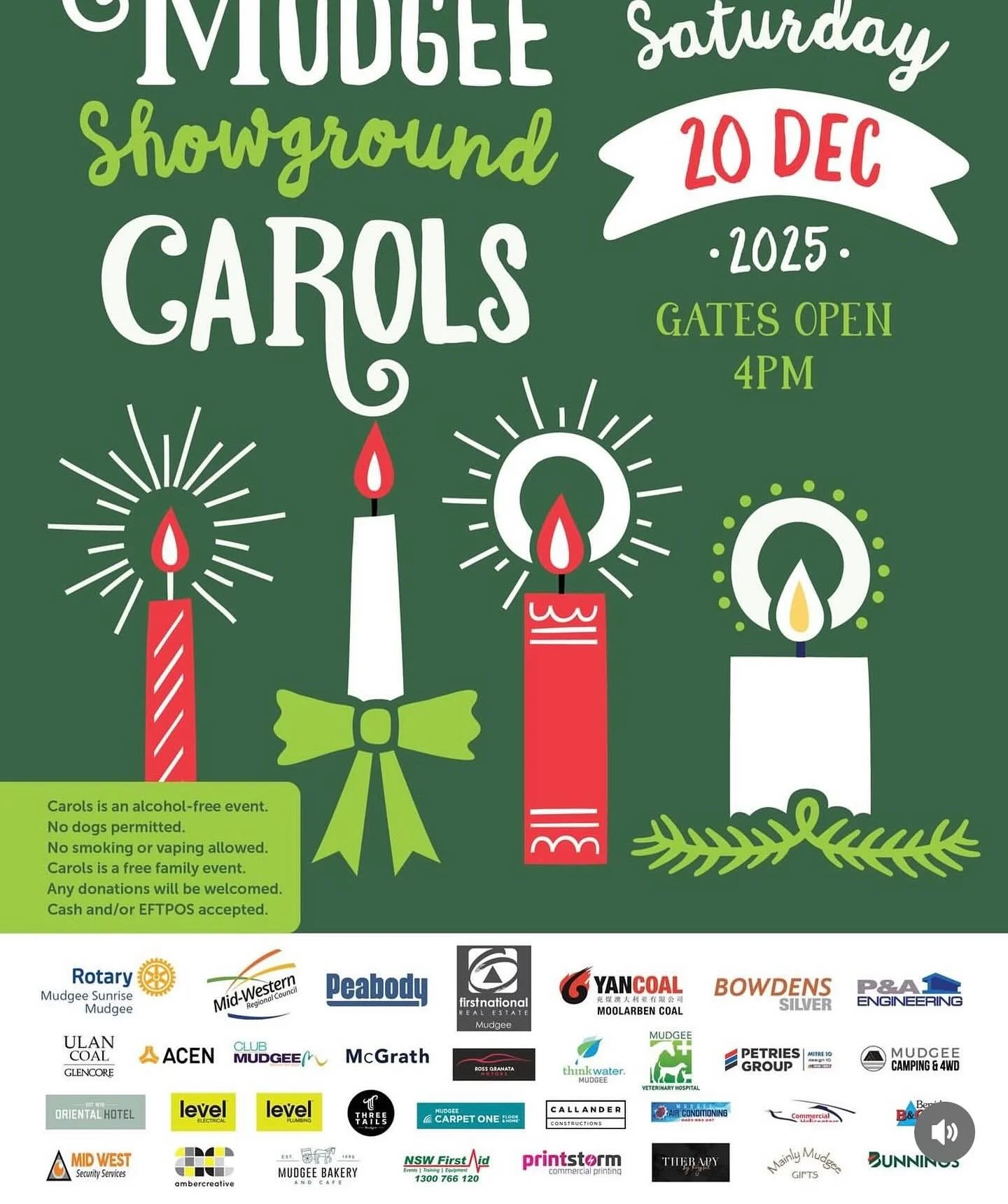 @therapybykrystal is a proud to sponsor the Mudgee Showground Carols on Saturday, 20 December!
We can&rsquo;t wait to celebrate with our community!

Bring your family and have a great afternoon at the carols ❤️
